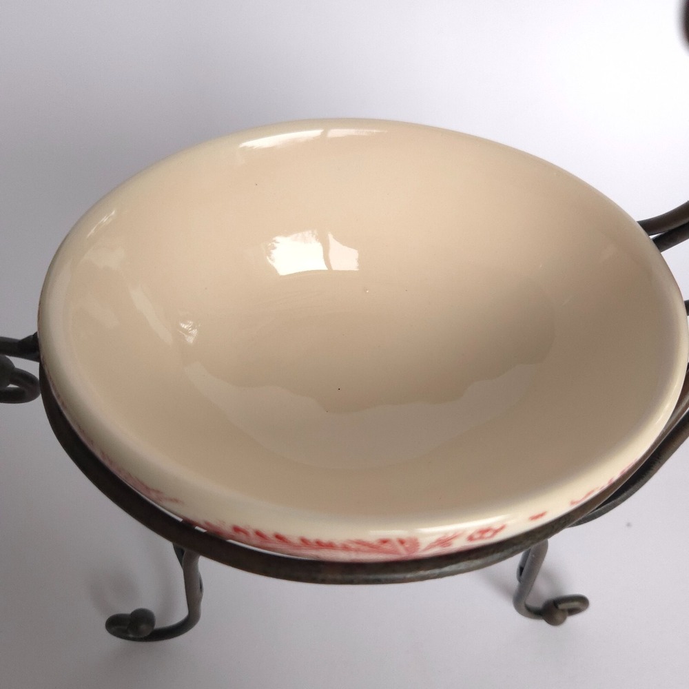 Silvestri Metal Reindeer Ceramic Paisley Serving Dip Bowl Christmas‎ Holiday - Picture 14 of 15